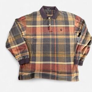 Vintage Nautica Plaid Rugby Polo Ab 18